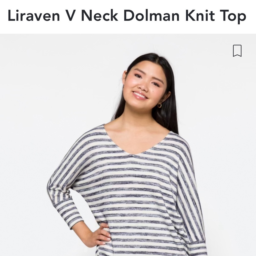 Liraven V neck Dolman knit top size Large